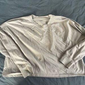 Abercrombie YPB Beige Longsleeve Crop Top